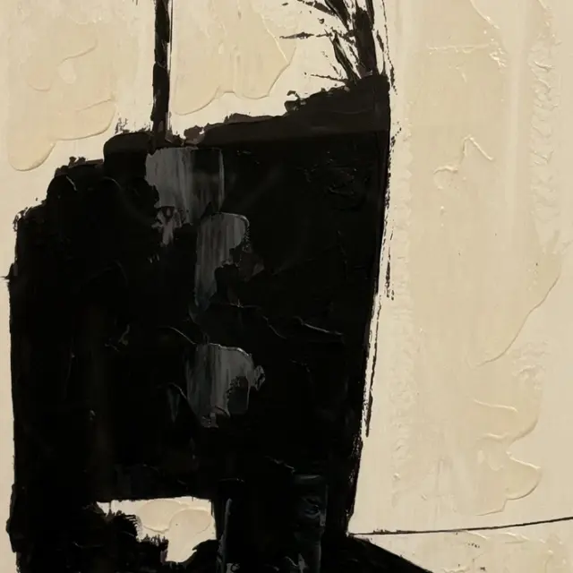 Πίνακας τοίχου Obraz COAL 105‑9835 60x80 minimal wall art Άσπρο Μαύρο Μπεζ 2
