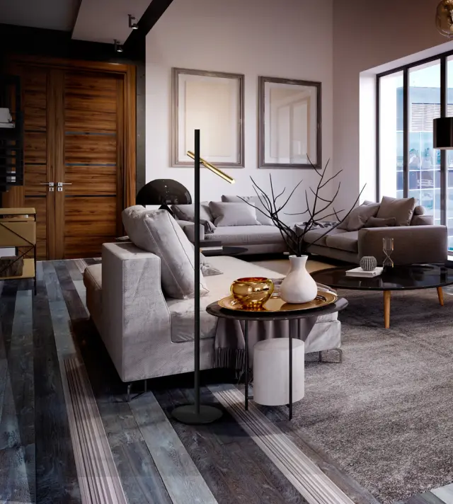 VARAS FLOOR GOLD/BLACK 2L φωτιστικό δαπέδου Μαύρο Χρυσό