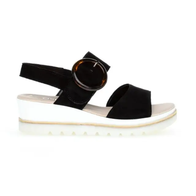 Gabor Πέδιλα Γυναικείο δέρμα Nubuck Μαύρο GAB/64645 37-SCHW/WEISS