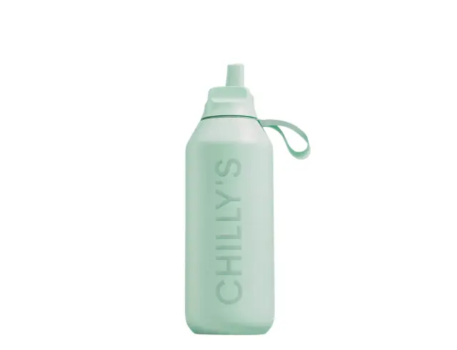 Μπουκάλι Θερμός Series 2 Flip Chilly's με πτυσσόμενο καλαμάκι, χωρητικότητα 500ml και διατήρηση θερμοκρασίας 24h κρύο - Lichen Green