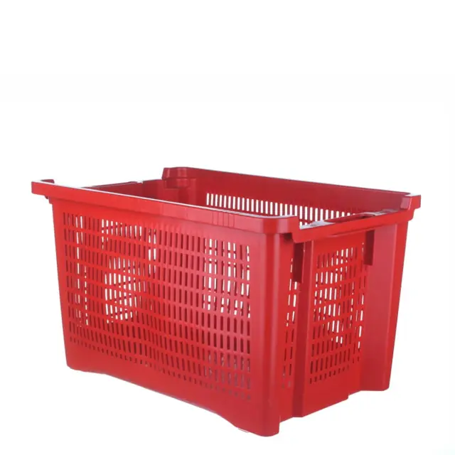 Ics Πλαστικό Επαγγελματικό Τελάρο Τροφίμων 53x35x31cm Εισχωρούμενο-Στοιβαζόμενο 40lt Κόκκινο / 103253