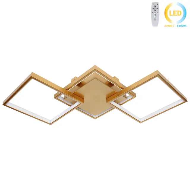 Φωτιστικό οροφής LED 34W 80x35x8 εκ. χρυσό με controller - GLOBOBOX