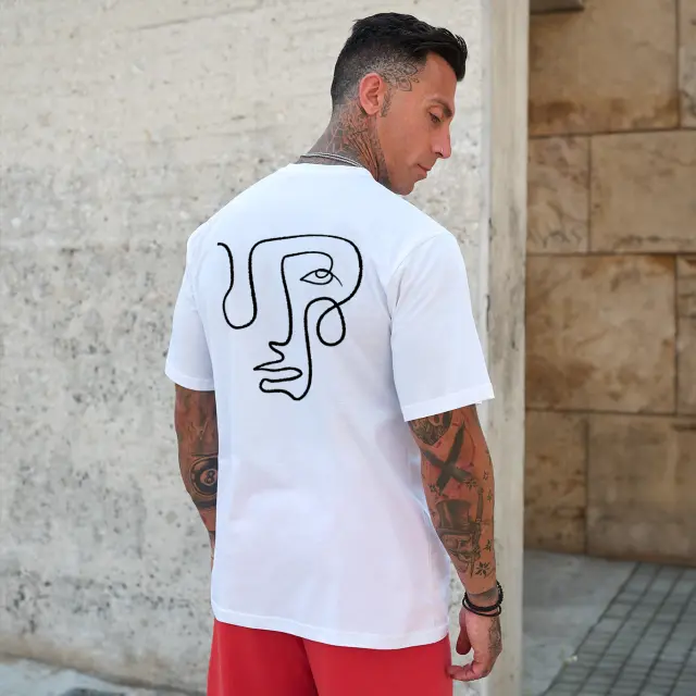 T-shirt Noshame® Oversized Λευκό με τύπωμα - 142679 - XXL