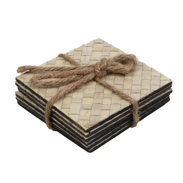 Σουβέρ σετ 6 τετραγάγωνα ψάθα 10x10x0,3cm Espiel GAR118K6