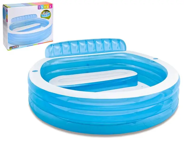 Φουσκωτή πισίνα Intex Swim Center Family Lounge οικογενειακή, με χωρητικότητα 590lt και διαστάσεις 229x218x79cm I03402850 3