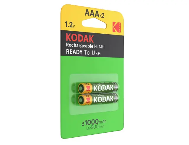 Μπαταρία Επαναφορτιζόμενη Kodak Rechargeable Battery NiMH AAA (HR03) 1.2V 1000mAh Σε Πακέτο Των 2 Τεμαχίων 2