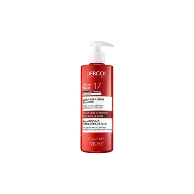 Vichy Dercos Collagen Filler 17 Ultra-Repairing Shampoo – Επανορθωτικό Σαμπουάν κατά του Σπασίματος & Ενδυνάμωση Μαλλιών 400ml