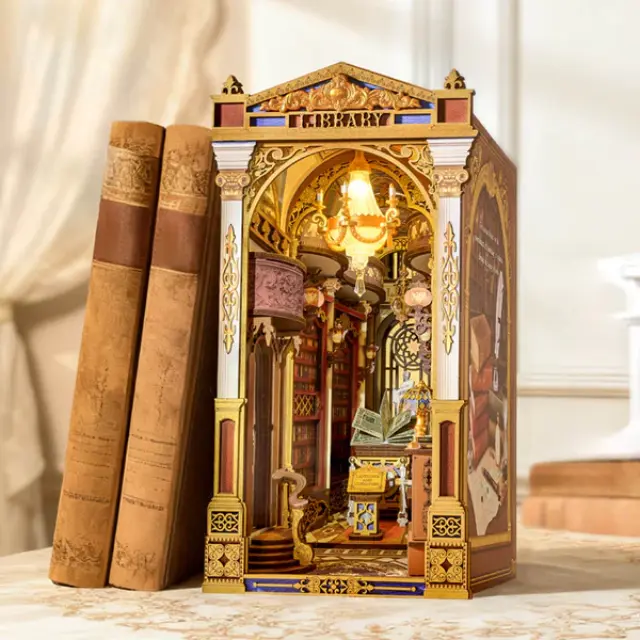 Robotime Rolife Library of Wonders DIY Book Nook Μαγική Βικτωριανή Βιβλιοθήκη με Φωτισμό TGB16 2