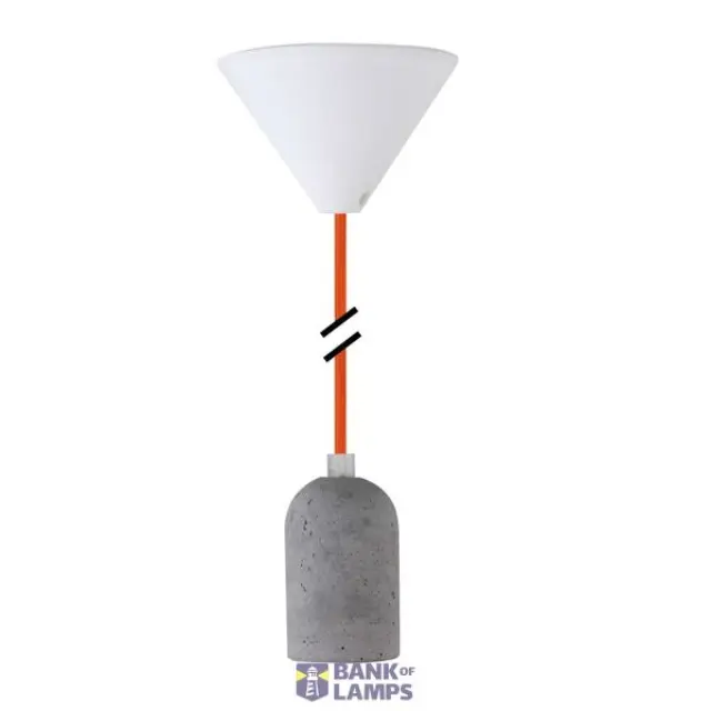 Lampholder E27 concrete Textile orange PLB008 NCC / LEDmaxx