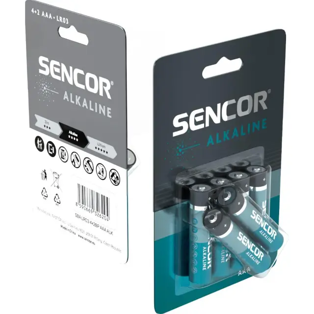 Μπαταρία Αλκαλική Sencor SBA LR03 size AAA Τεμ. 6 2
