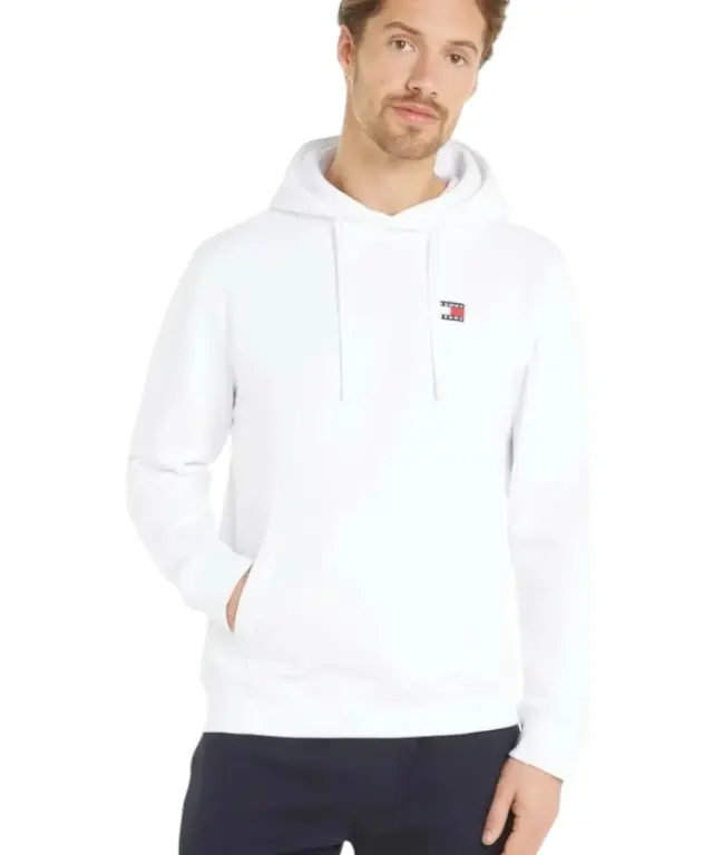 Tommy Hilfiger - Ανδρικό Φούτερ με Κουκούλα DM0DM17988-YBR Λευκό - 2XL