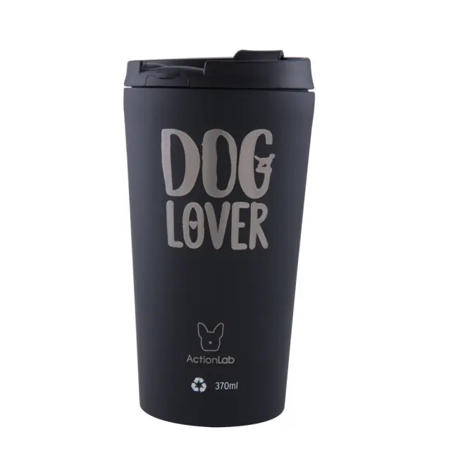 Eco Life Coffee Thermos Μαύρο Dog Lover 370ml Μαύρο
