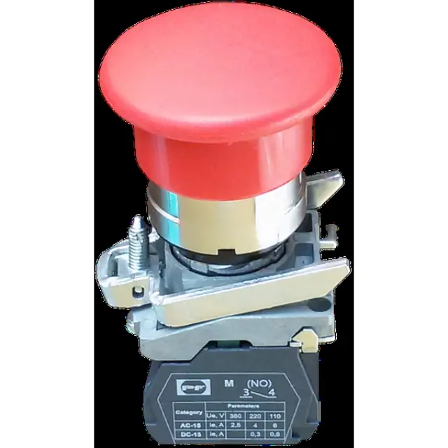 Pushbutton switch mushroom head FP PM RED 1NC (with return) IP40