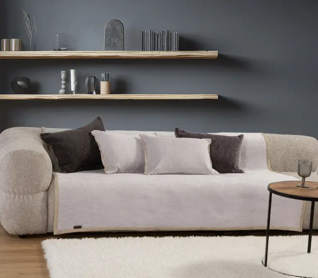 Nef-Nef Homeware Ριχτάρι Τετραθέσιου Καναπέ New Tanger 180x350 N.L.Grey/Ecru