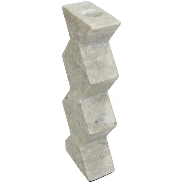 Κηροπήγιο Μπεζ Μάρμαρο 8x4x15.5cm 3