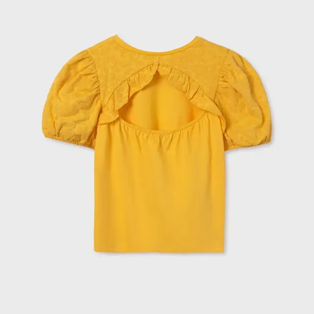 Junior 10 έως 18 ετών Μπλούζα φουσκωτά μανίκια Better Cotton κίτρινο 3