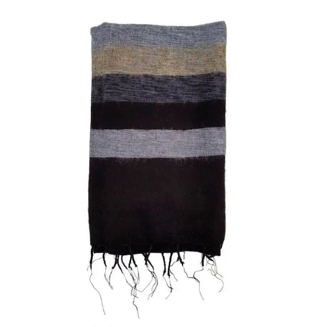 Σάλι Διαλογισμού Μαύρη με Ρίγες – Meditation Shawl Black 200x80cm 2