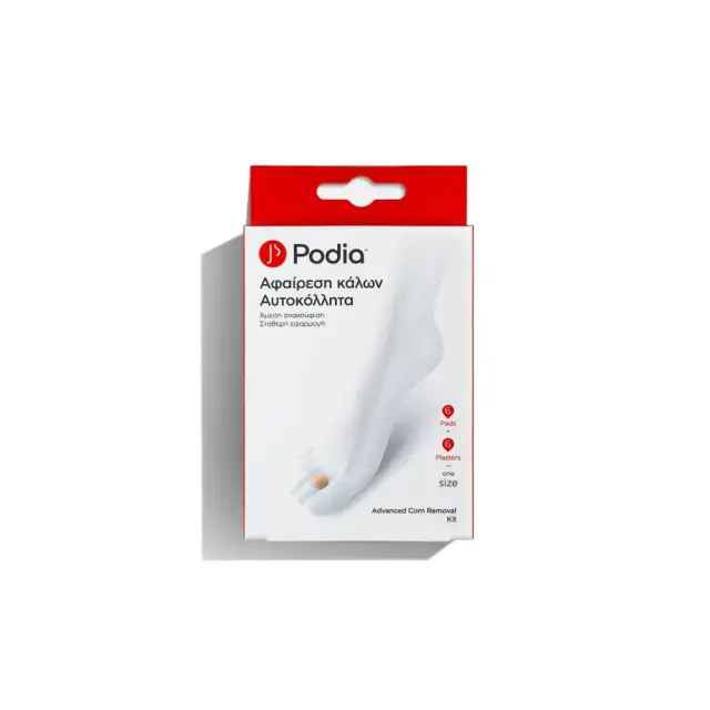 Podia Advanced Corn Removal Plasters Αυτοκόλλητο Επίθεμα Αφαίρεσης Κάλων, 6 τεμάχια