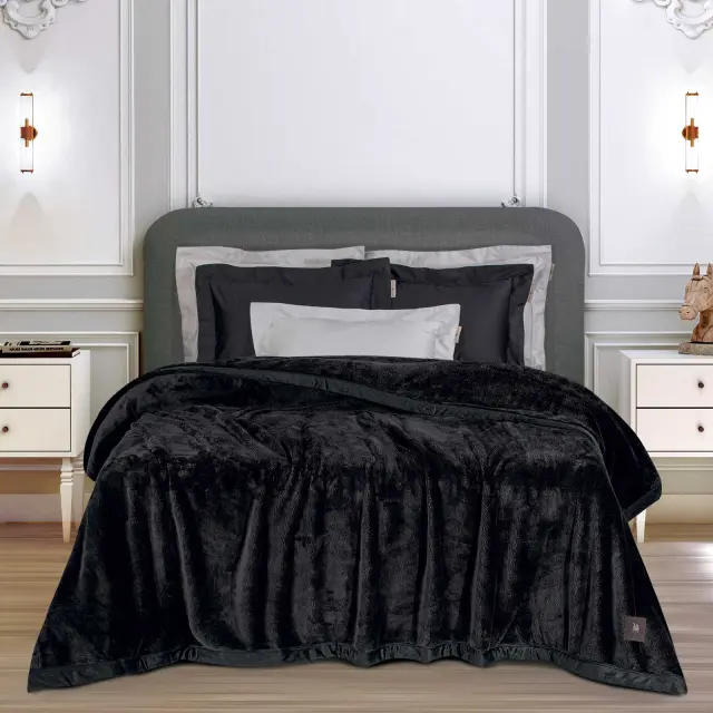 Κουβέρτα 240x250 King 500gsm Essential Greenwich Polo Club 3975 Black 100% Πολυέστερ