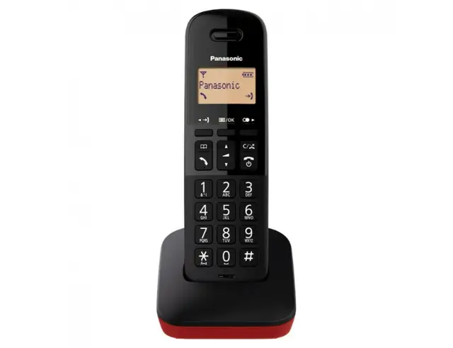 Ασύρματο Ψηφιακό Τηλέφωνο Panasonic KX-TGB610GRR Μαύρο-Κόκκινο με Δυνατό Kουδούνισμα, Πλήκτρο Αποκλεισμού Κλήσεων και Αναγνώριση Κλήσης