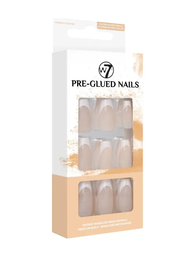 Pre-Glued Nails – French Coffin W7