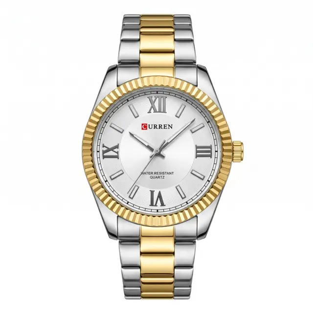 Curren Ανδρικό Ρολόι 42mm Μπαταρίας με Μπρασελέ Ασημί/Πράσιν Αδιάβροχο Καθημερινής Χρήσης 8453-green