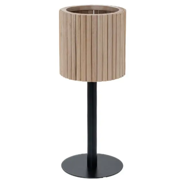 Κασπώ φυσικό ξύλο με μαύρο μεταλλικό stand 21x51cm Iliadis 85198