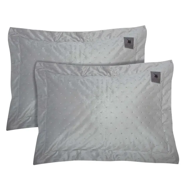 Ζεύγος Μαξιλαροθήκες 50x70+7 Oxford Classic Greenwich Polo Club 3430 Ασημί 100% Microfiber