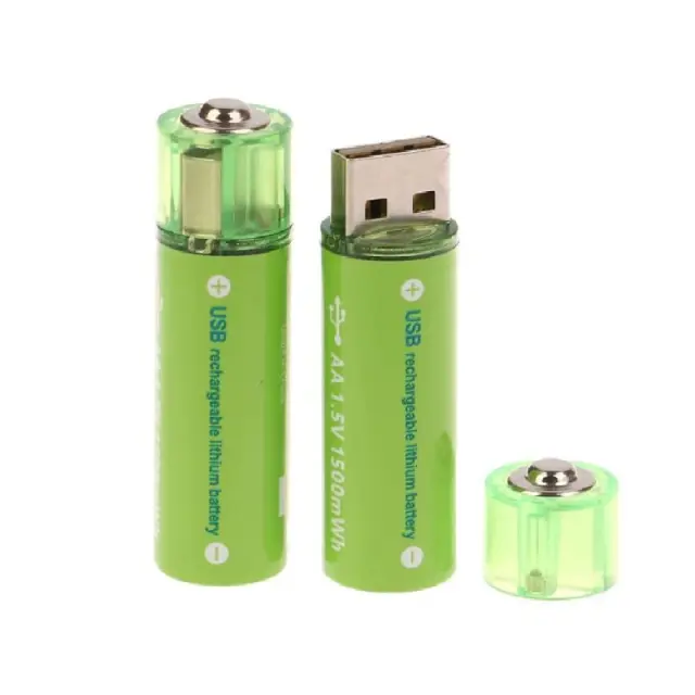 Επαναφορτιζόμενη μπαταρία USB Λιθίου Νi-AA 1.5V - 2000mAh - 2 τεμάχια - USB Rechargeable Battery 030177 2