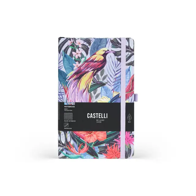 Σημειωματάριο Ριγέ Castelli M με λάστιχο Eden Paradise 13x21cm / QO41E.001 (Θεοφύλακτος)