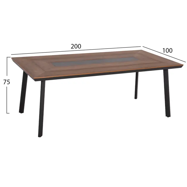 ΤΡΑΠΕΖΙ ΑΛΟΥΜΙΝΙΟΥ ΜΕ POLYWOOD 200X94 ΓΚΡΙ FB95131.12 2