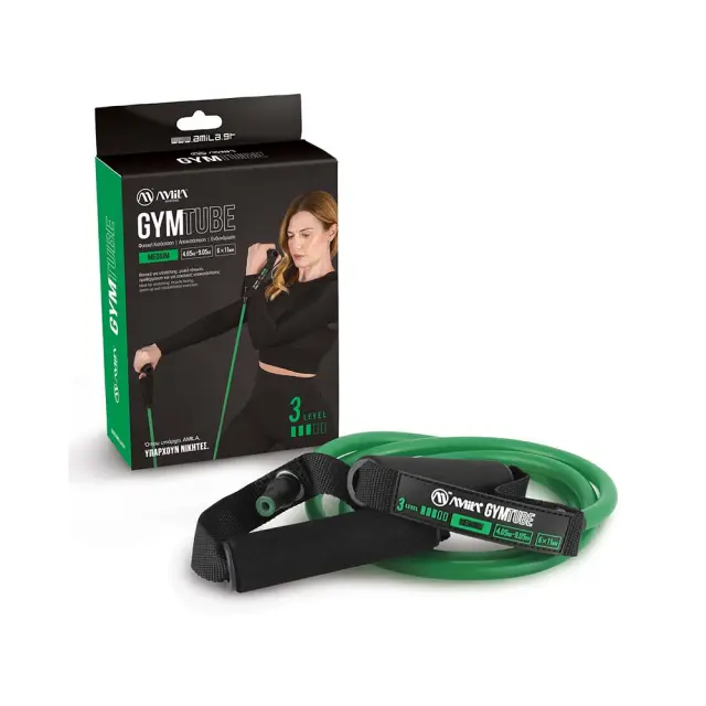 Amila Adult Hand Rubber Set 4.65-9.05kg Medium Resistance Tube Πράσινο 48127 (Amila) - One Size 2