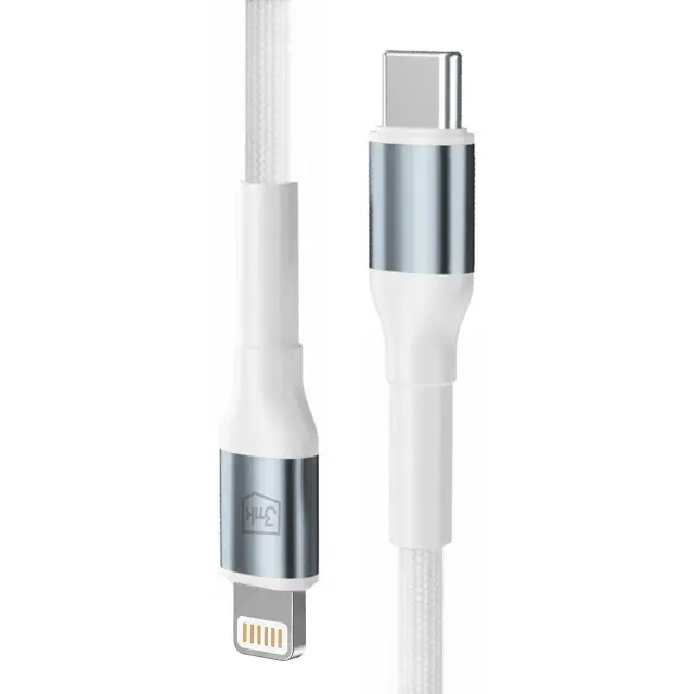 3mk® Hyper N-Series Καλώδιο USB-C σε Lightning 20W 1m/White. 3