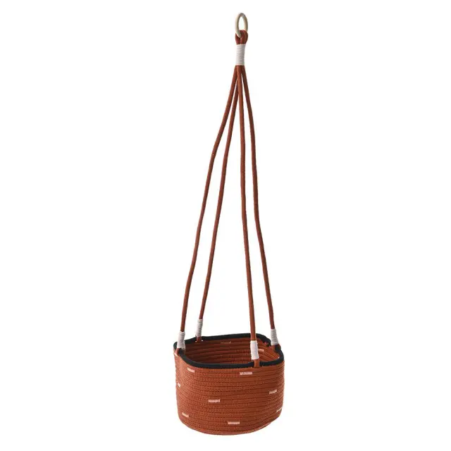 Καλάθι κρεμαστό βαμβακερό κεραμιδί 20x15x80cm Iliadis 77008