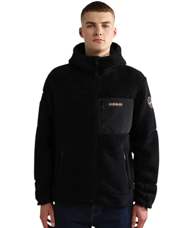 Napapijri - Ανδρική Ζακέτα Fleece Yupik FZ5 Regular Fit NP0A8AZU-941 Μαύρο - S
