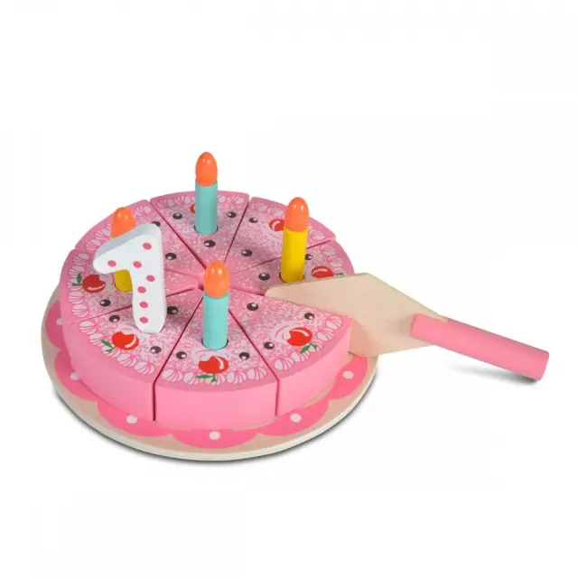 Moni Toys Ξύλινη Τούρτα Γενεθλίων με Κεράκια και Σπάτουλα 8τμχ 2+ Ετών 3