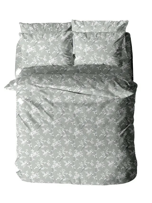 Παπλωματοθήκη Menta Εμπριμέ 480 Grey Υπέρδιπλη (230x250) Sunshine