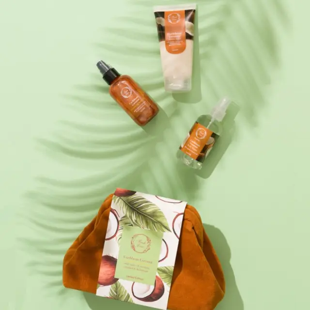Fresh Line Promo Set Caribbean Coconut με Αφρόλουτρο Απολέπισης, 150ml, Λάδι Σώματος για Λάμψη, 150ml & Caribbean Coconut Αρωματικό Νερό Σώματος, 150ml 2