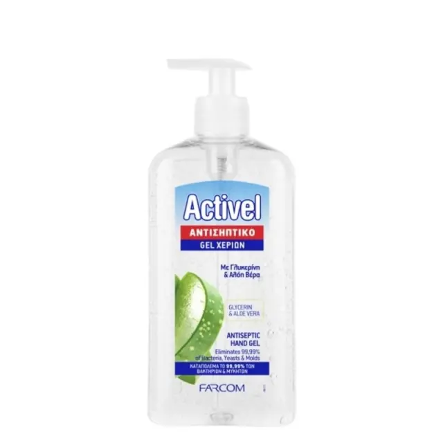 ACTIVEL αντισηπτικό gel χεριών, με γλυκερίνη + aloe vera, 500ml
