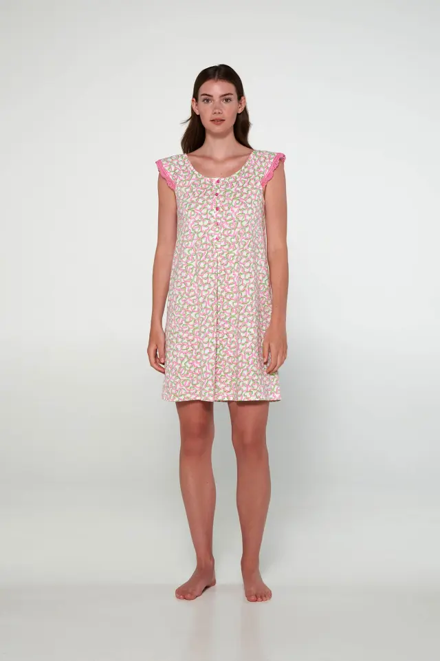 Vamp Βαμβακερό Νυχτικό Με Πατιλέτα Hearts Chain - 4XL
