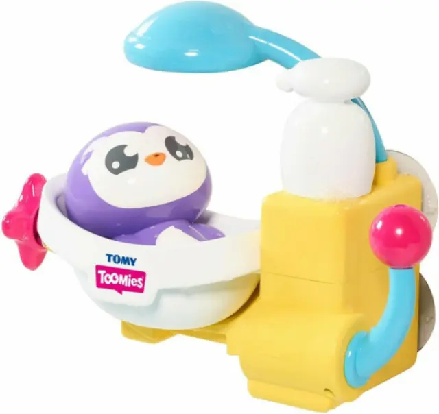 TOMY Toomies Peryns Shower And Scrub Παιχνίδι Μπάνιου Πιγκουΐνος Στο Μπάνιο 1000-72610