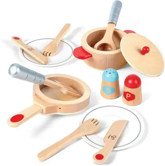 Hape Playfully Delicious Ξύλινα Κουζινικά Cook & Serve Set