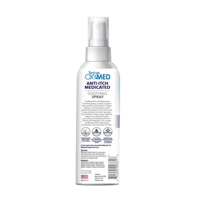 Tropiclean Anti-Itch Medicated Oatmeal Spray Σπρέι Κατά της Φαγούρας για Σκύλους & Γάτες 236ml 2