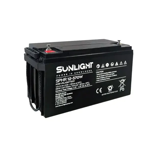 Μπαταρία Μολύβδου VRLA Sunlight SPHR 12V 370W 71.9Ah High Rate