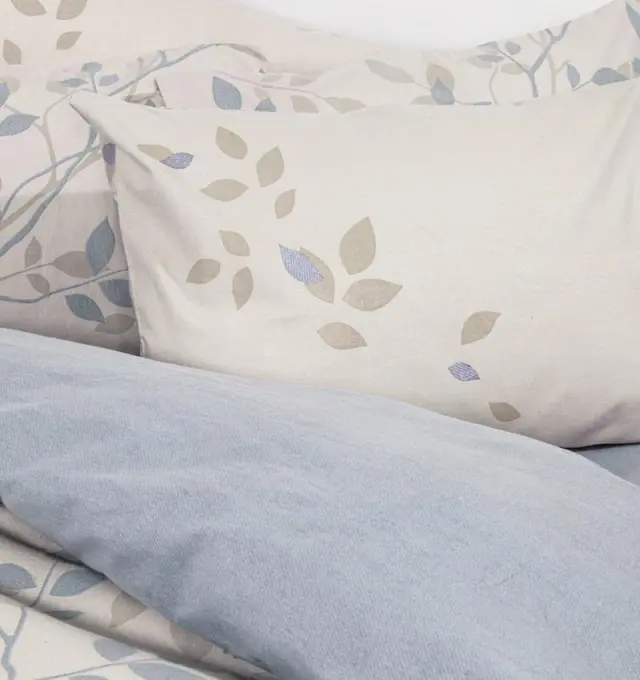 Σετ Σεντόνια 165x200+32 Yπέρδιπλα Φανελένια Nima High Up Beige-Blue 100% βαμβακερόΜε Λάστιχο 2