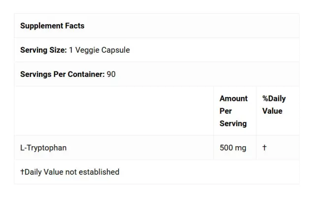 Doctor's Best L-Tryptophan 500 mg 2