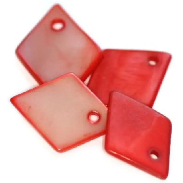 Mother of Pearl Ρόμβος Red 15x19mm ~24τεμ
