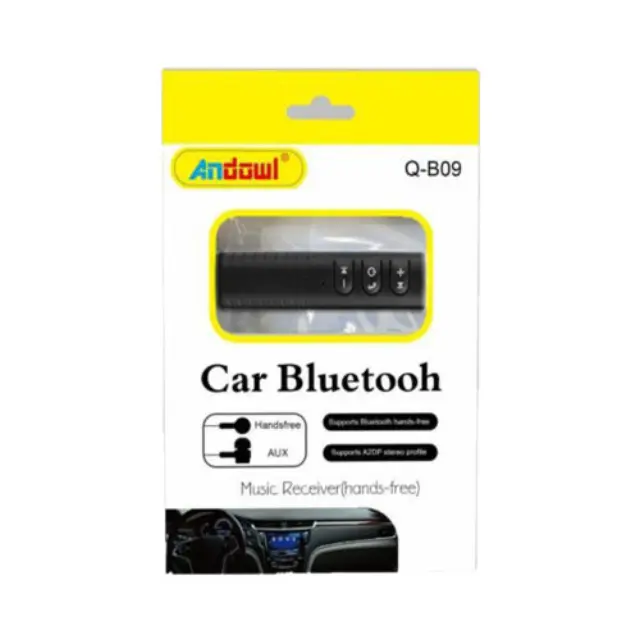 Andowl Bluetooth Αυτοκινήτου με Υποστήριξη Handsfree και AUX σε Μαύρο Χρώμα Q-B09