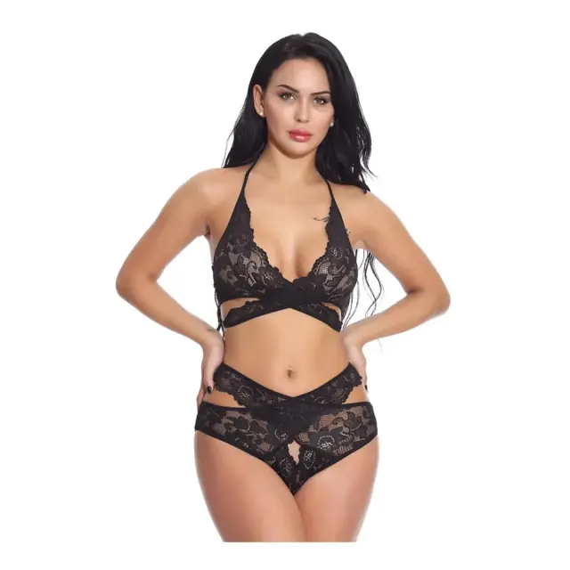 FMS Γυναικείο Sexy Set Δαντέλα Maira, Χρώμα Μαύρο 2