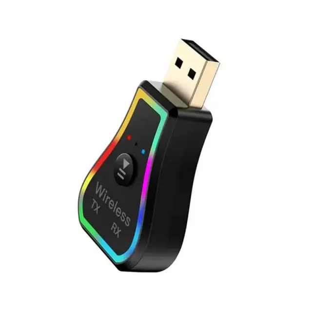 Andowl Ασύρματο Bluetooth audio Transmitter και Receiver USB μαύρο με RGB LED φωτισμό Q-TR31 - Wireless Audio Transmitter / Receiver 0751142 2